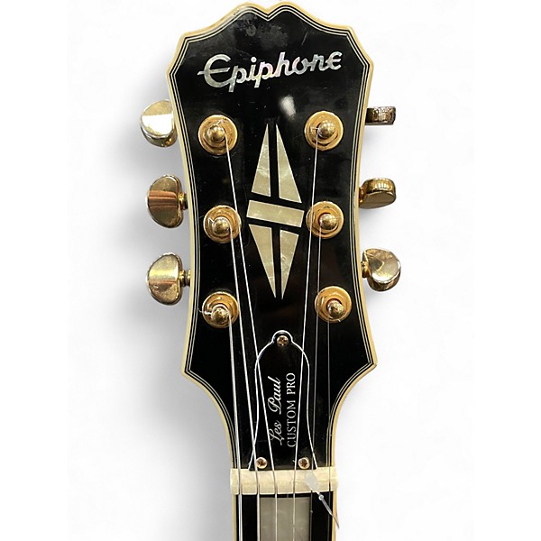 Used Epiphone Les Paul Custom Pro Black Solid Body Electric Guitar