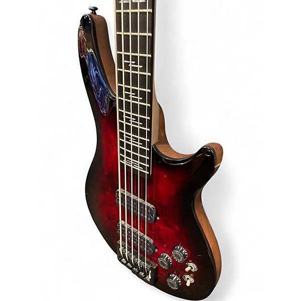 Used Schecter Guitar Research omen elite bass Crimson Red Trans Electric Bass Guitar