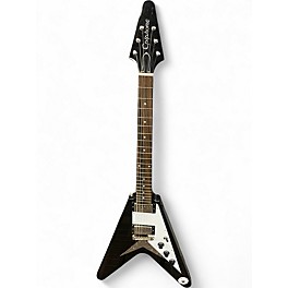 Used Epiphone 1958 Korina Flying V Black and White Solid Body Electric Guitar