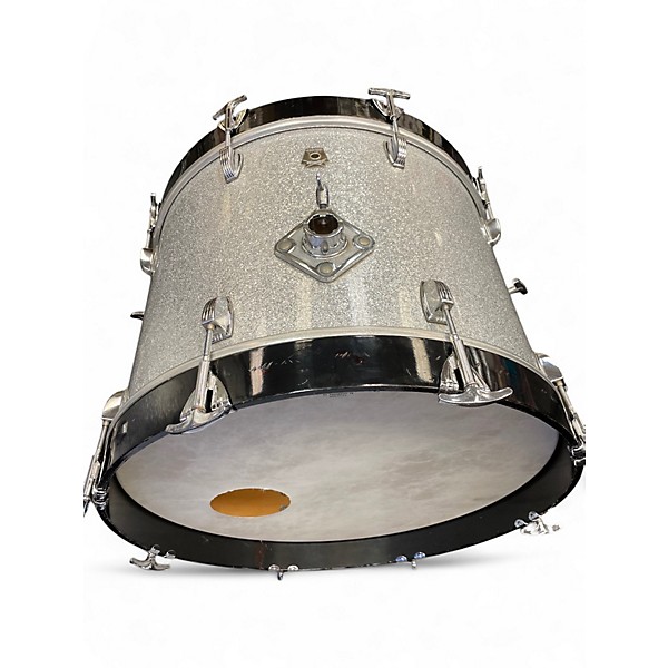 Used 2000s Ludwig 3 Piece Classic Maple Silver Sparkle Drum Kit