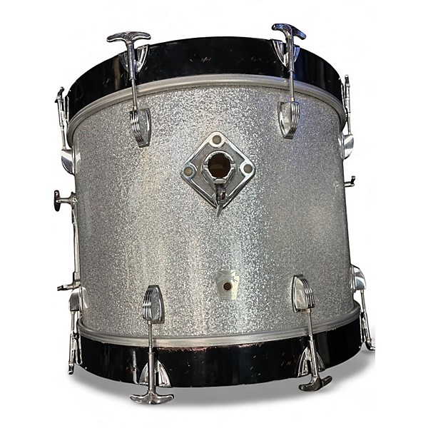 Used 2000s Ludwig 3 Piece Classic Maple Silver Sparkle Drum Kit