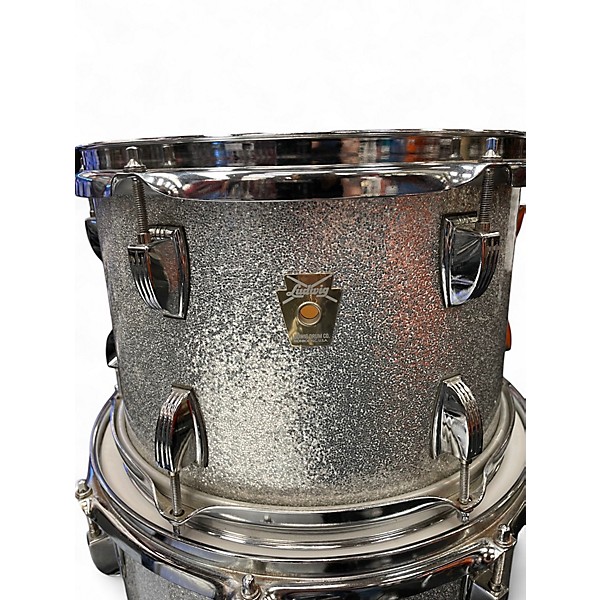 Used 2000s Ludwig 3 Piece Classic Maple Silver Sparkle Drum Kit