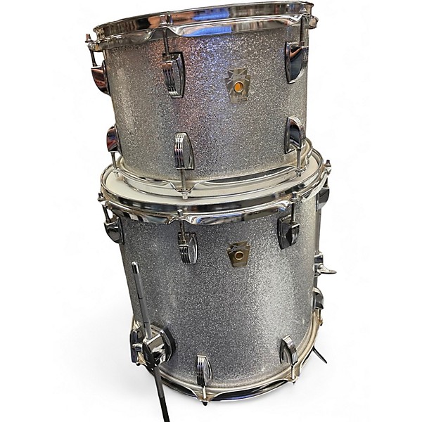Used 2000s Ludwig 3 Piece Classic Maple Silver Sparkle Drum Kit