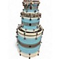 Used Risen Drums 3 Piece Custom Shell Pack Blue and Silver Drum Kit thumbnail