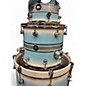 Used Risen Drums 3 Piece Custom Shell Pack Blue and Silver Drum Kit