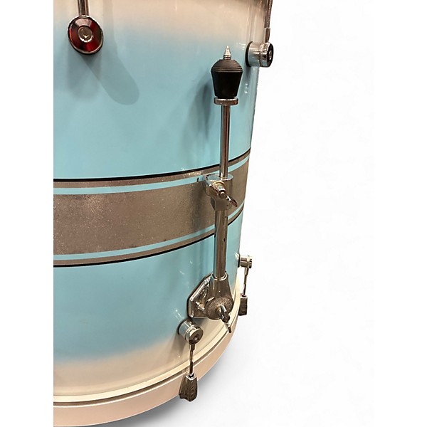 Used Risen Drums 3 Piece Custom Shell Pack Blue and Silver Drum Kit