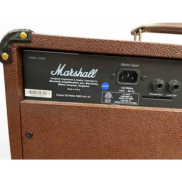 Used Marshall AS50D 50W 2X8 Acoustic Guitar Combo Amp