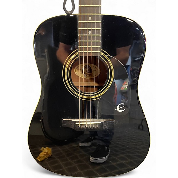Used Epiphone PR200 Black Acoustic Guitar Black | Guitar Center