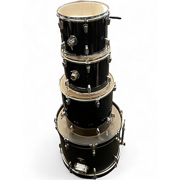 Used Percussion Plus 4 Piece 4 Piece Black Drum Kit