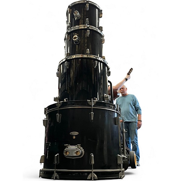 Used Percussion Plus 4 Piece 4 Piece Black Drum Kit
