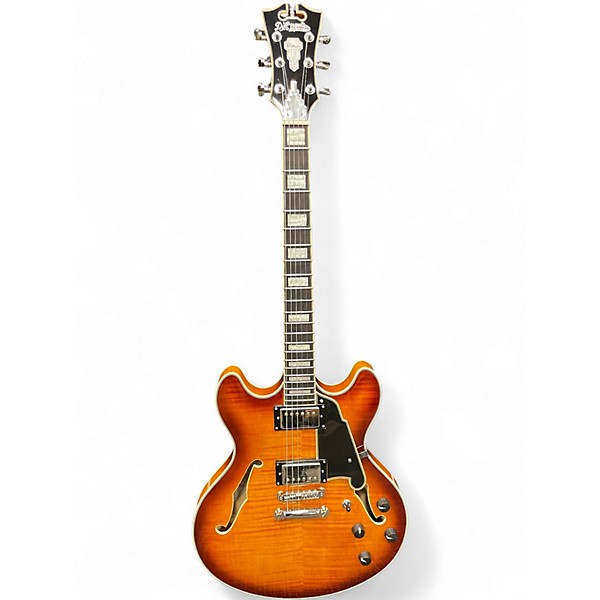 Used 2024 D'Angelico Premier Series DC Iced Tea Hollow Body Electric Guitar