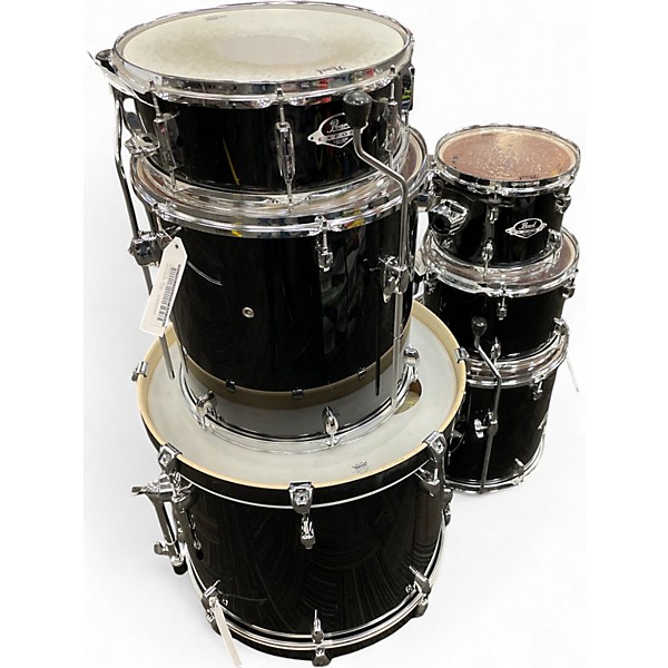 Used Pearl 6 Piece Export Black Drum Kit