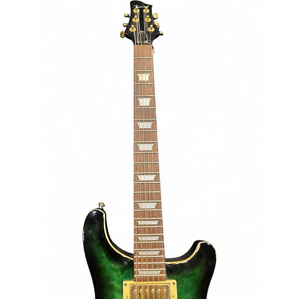Used Raven SEMI HOLLOW Green Hollow Body Electric Guitar