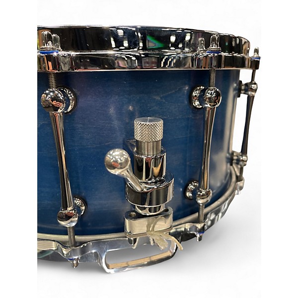 Used Kings Custom Drums 14in KING CUSTOM DRUMS 6.5"x14" Maple Blue Stain Drum