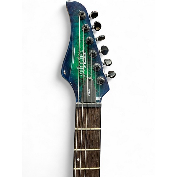 Used Schecter Guitar Research CR6 AQUA BURST Solid Body Electric Guitar