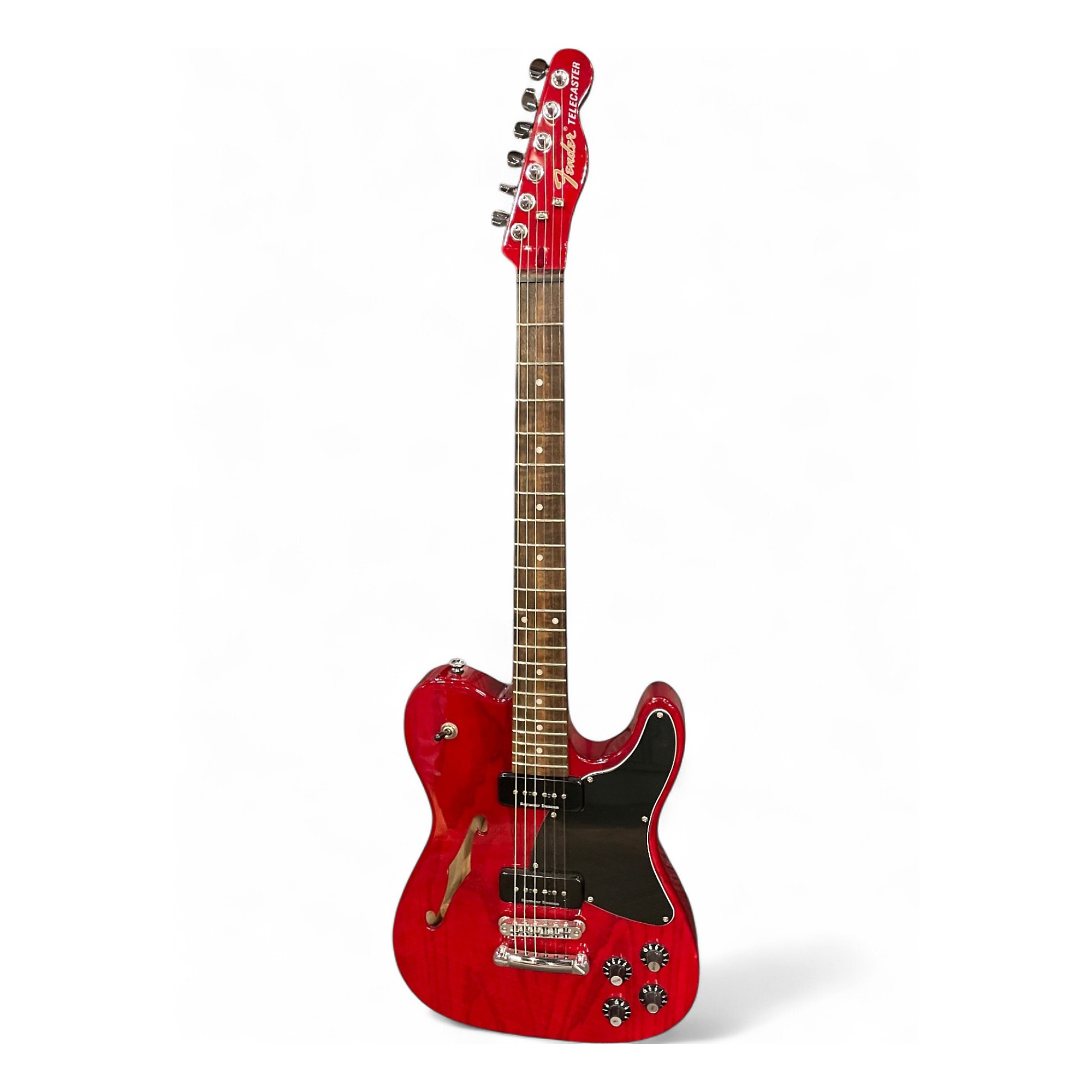 Used Fender Jim Adkins JA-90 Transparent crimson Hollow Body