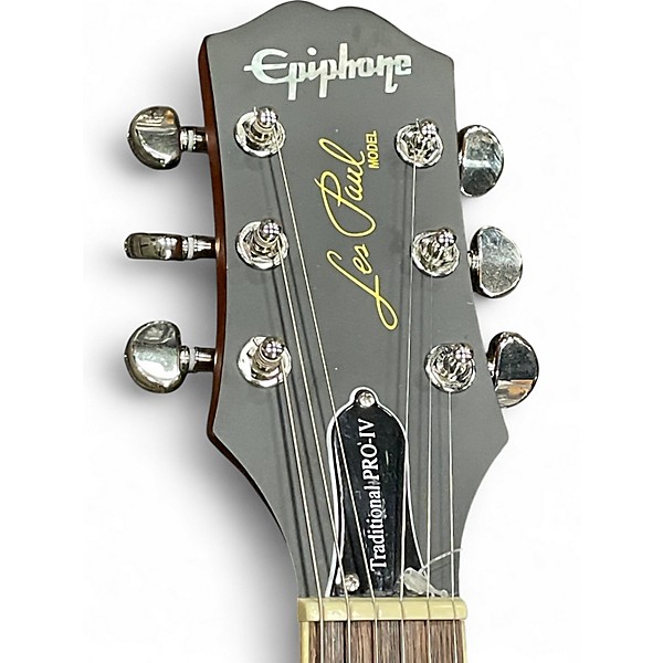 Used Epiphone Les Paul Traditional Pro IV worn metallic gold Solid Body Electric Guitar