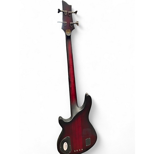 Used Schecter Guitar Research Hellraiser Extreme 4 String Satin Crimson Red Burst Electric Bass Guitar