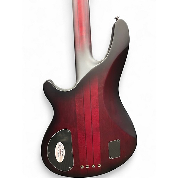 Used Schecter Guitar Research Hellraiser Extreme 4 String Satin Crimson Red Burst Electric Bass Guitar