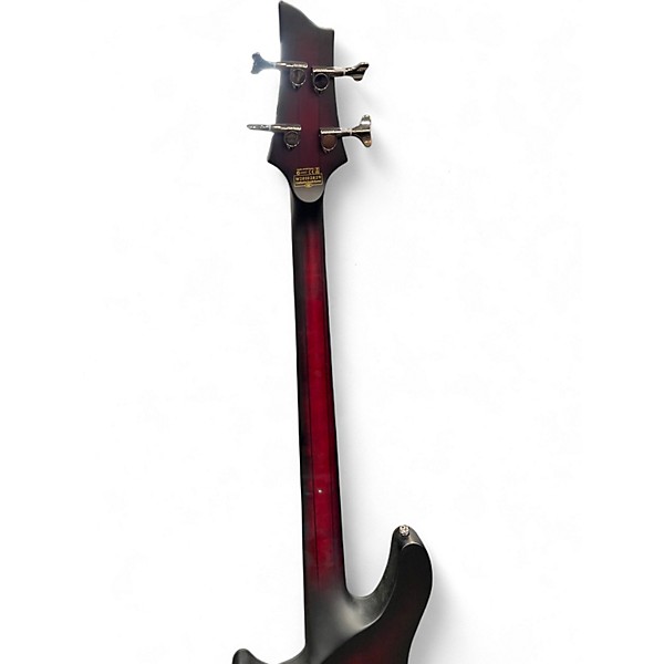 Used Schecter Guitar Research Hellraiser Extreme 4 String Satin Crimson Red Burst Electric Bass Guitar