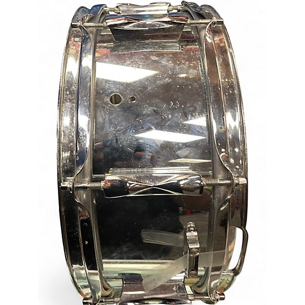 Used Premier 14in CHROME OVER METAL SNARE SILVER Drum