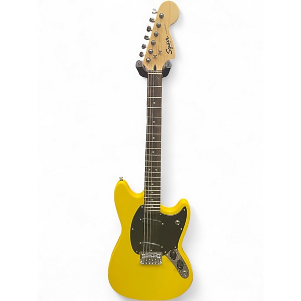 Used Squier Sonic Mustang Graffiti Yellow Solid Body