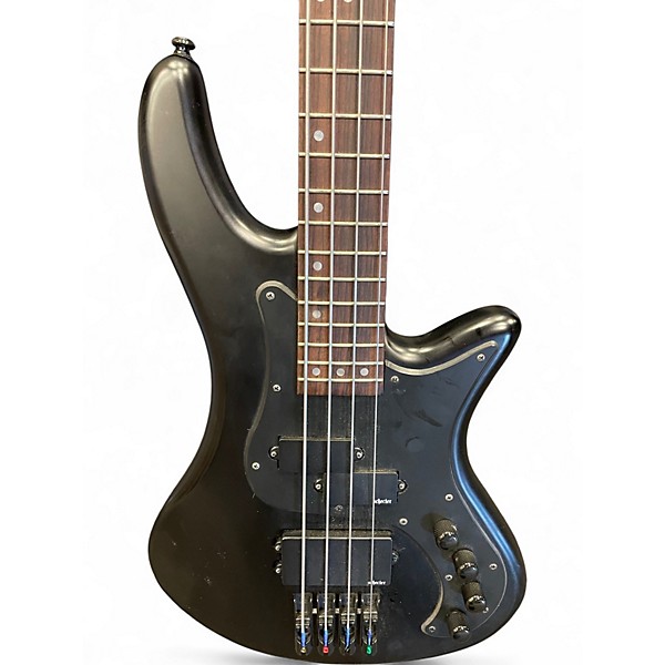 Used Schecter Guitar Research STILETTO STEALTH Black Electric Bass Guitar