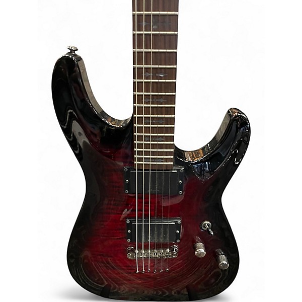 Used Schecter Guitar Research Demon 6 Red Burst Solid Body Electric Guitar