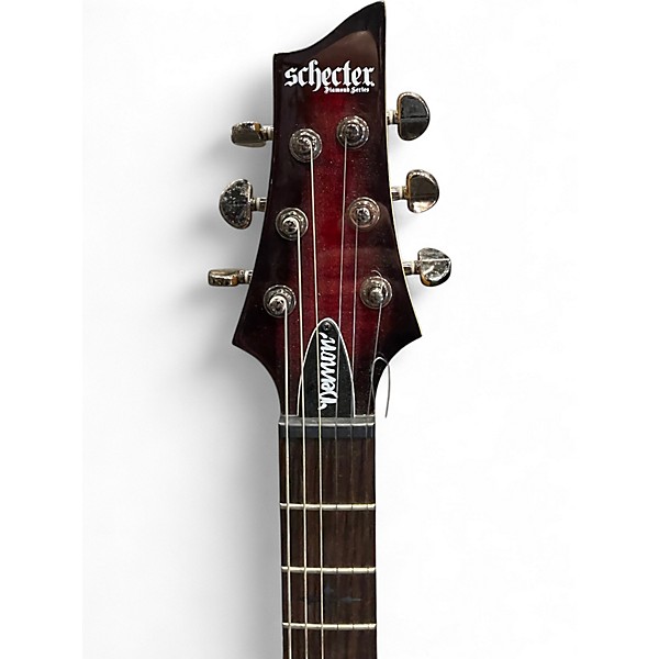 Used Schecter Guitar Research Demon 6 Red Burst Solid Body Electric Guitar