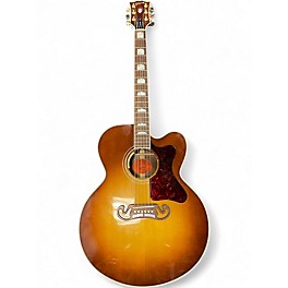 Used Gibson Custom Shop J-200 EC Claro Walnut Honey Burst Acoustic Electric Guitar