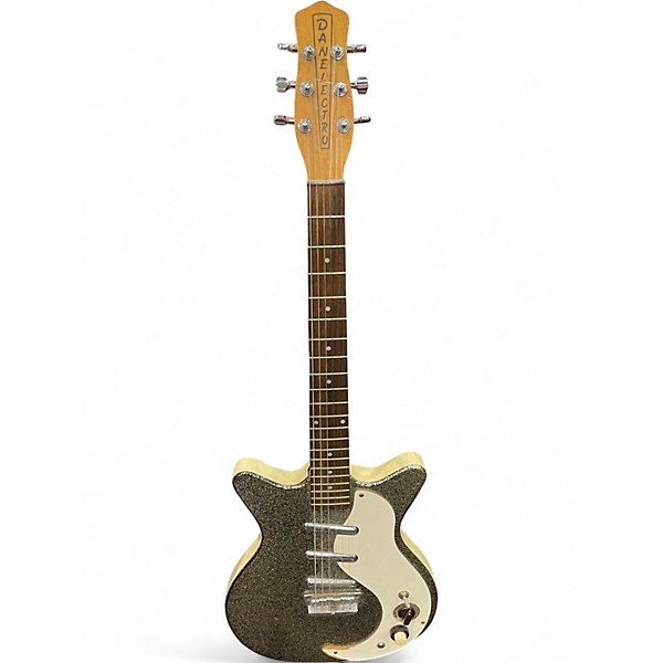 Used Danelectro DC-3 SPARKLE GREEN Solid Body Electric Guitar