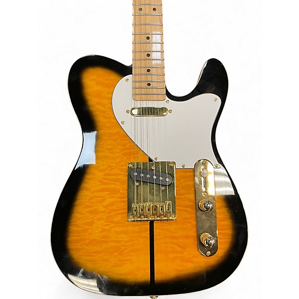 Used Zuwei TD style neckthrough 2 Color Sunburst Solid Body Electric Guitar