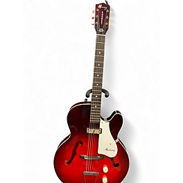 Vintage 1960s Harmony Rocket 1pu Red Hollow Body Electric Guitar
