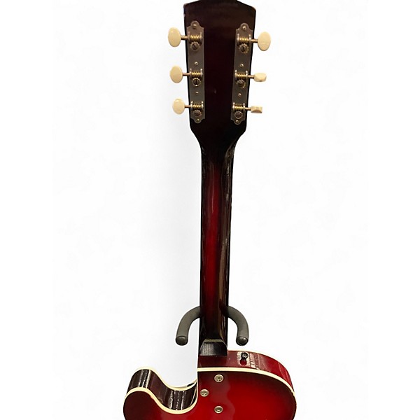 Vintage 1960s Harmony Rocket 1pu Red Hollow Body Electric Guitar