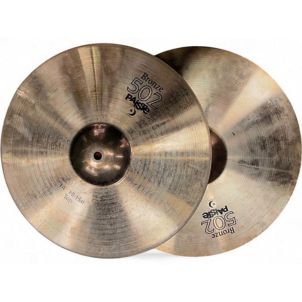 Used Paiste 14in BRONZE 502 HI HAT PAIR Cymbal