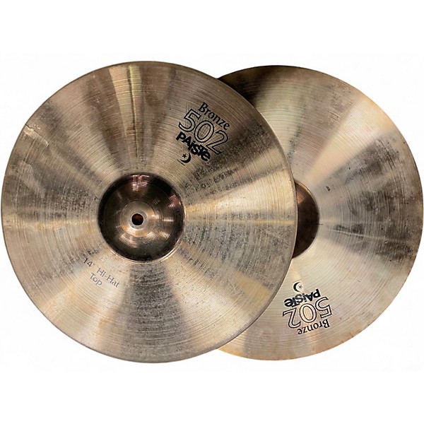 Used Paiste 14in BRONZE 502 HI HAT PAIR Cymbal