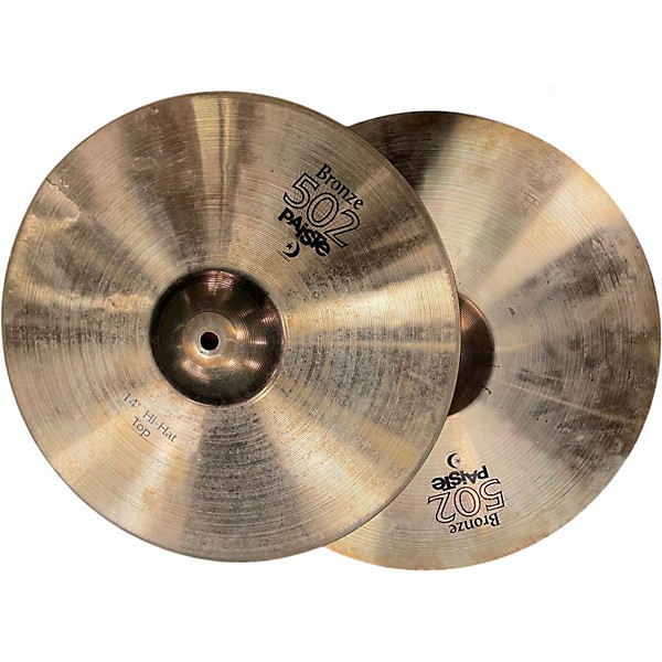 Used Paiste 14in BRONZE 502 HI HAT PAIR Cymbal