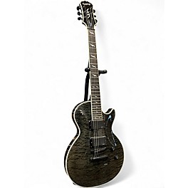 Used Epiphone Prophecy Les Paul Custom Plus EX/GX Trans Black Solid Body Electric Guitar