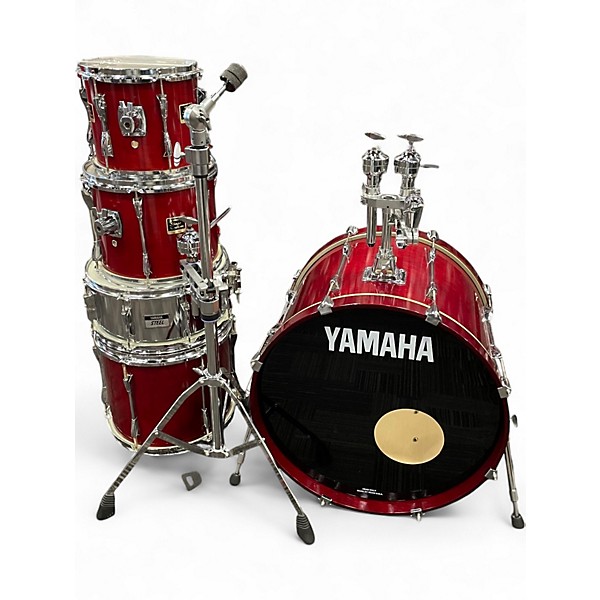 Used Yamaha 5 Piece Stage Custom Candy Apple Red Drum Kit