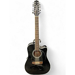 Used Takamine EF381SC Black 12 String Acoustic Electric Guitar