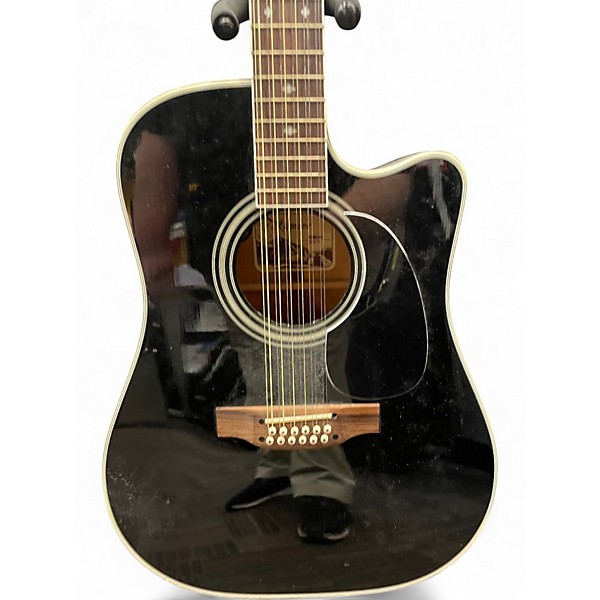 Used Takamine EF381SC Black 12 String Acoustic Electric Guitar