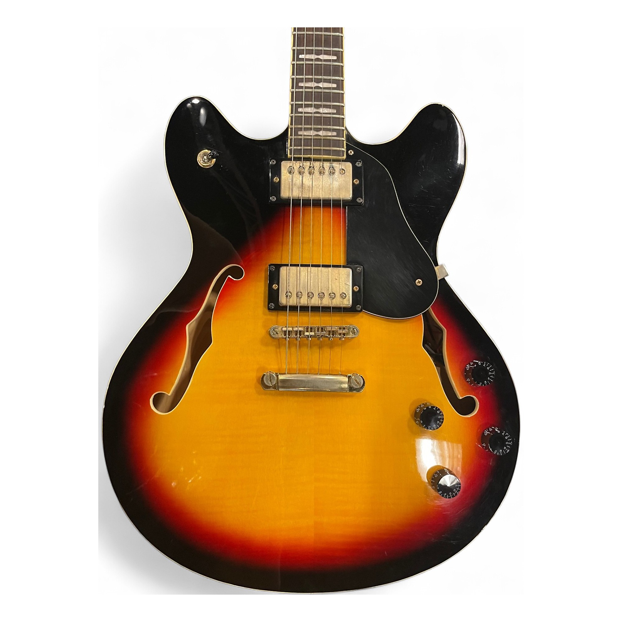 Used Peavey JF1 EX 2 Tone Sunburst Hollow Body Electric Guitar 2