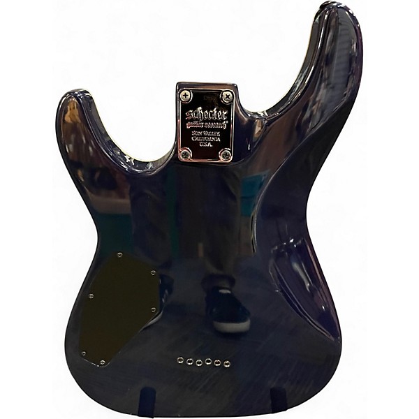 Used 2020 Schecter Guitar Research Omen Extreme 6 Aqua Burst Solid Body Electric Guitar