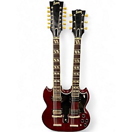 Vintage 1990s Burny DOUBLE NECK SG Cherry Solid Body Electric Guitar