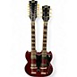 Vintage 1990s Burny DOUBLE NECK SG Cherry Solid Body Electric Guitar thumbnail