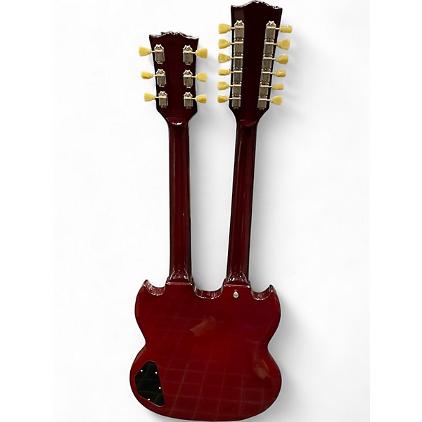 Vintage 1990s Burny DOUBLE NECK SG Cherry Solid Body Electric Guitar