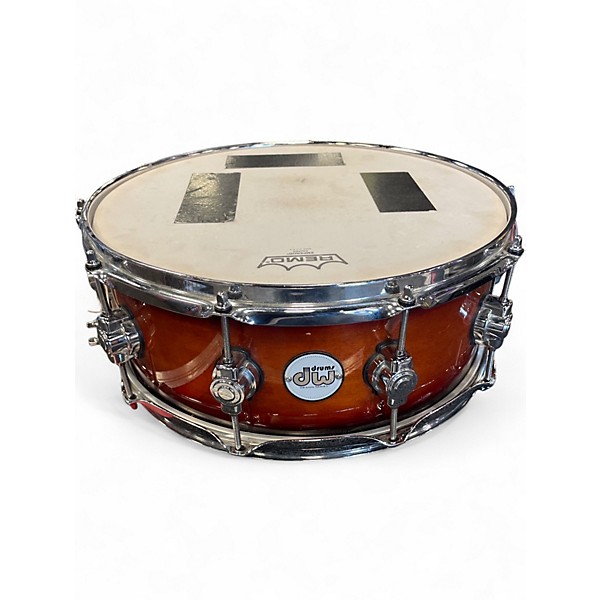 Used DW 5.5X14 Design Series Snare Tobacco Burst Drum