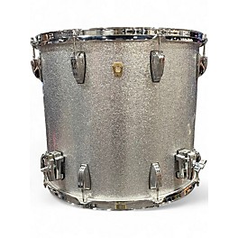 Used Ludwig 18X16 Classic Maple Floor Tom Silver Sparkle Drum