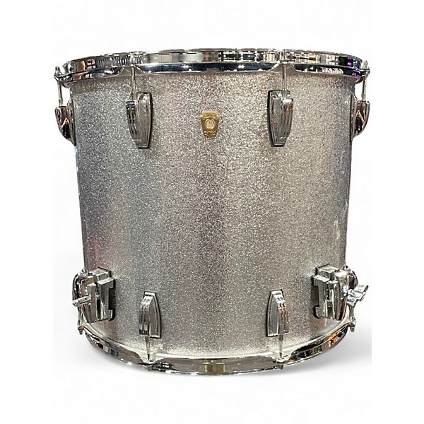Used Ludwig 18X16 Classic Maple Floor Tom Silver Sparkle Drum