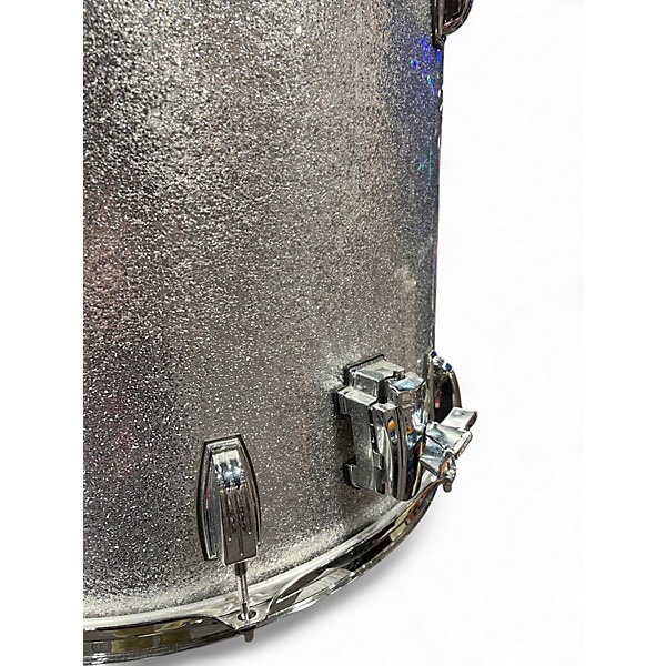 Used Ludwig 18X16 Classic Maple Floor Tom Silver Sparkle Drum